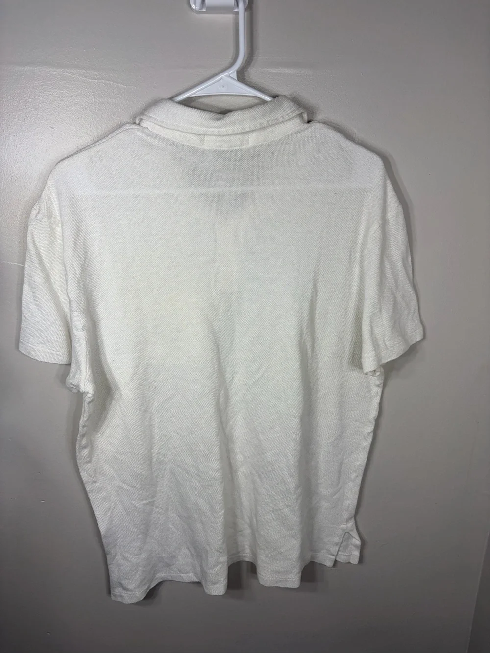 Polo Ralph Lauren Linen Blend Pocket Polo Shirt White Crest Custom Fit L